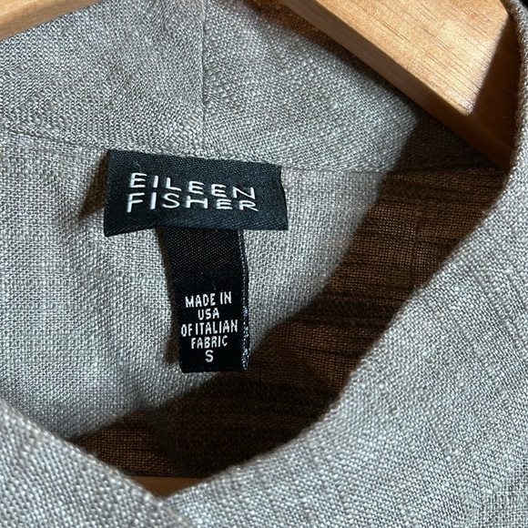 Eileen Fisher Gray Cotton Linen Blend One Button Cardigan Blazer Jacket Sz Small - Picture 6 of 13
